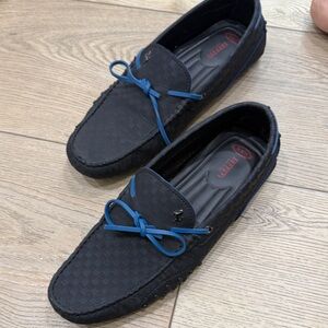 Tod's Black Loafers with Blue Accents